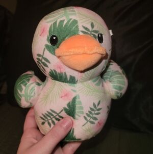 Tropical Leaves Plush Duck Toy